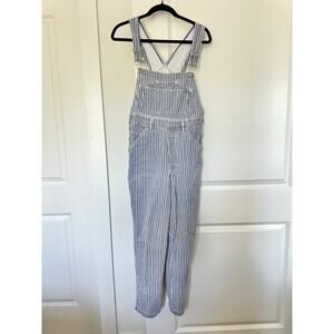 VTG Y2K Rue21 (S) Blue/White Striped Loose Fit Overalls Utility Straight Leg Fit